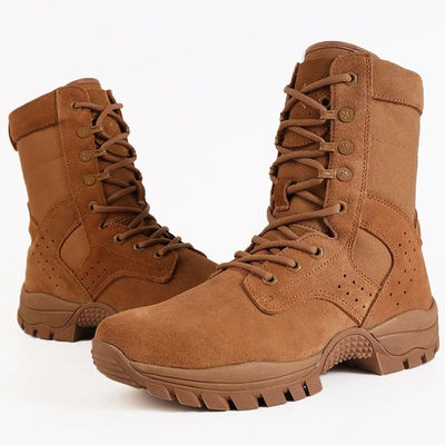 Brown Combat Boots Military Leather Waterproof Work Tactical Size 4 Durable